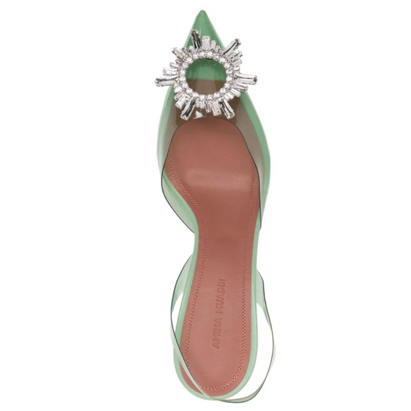 new AMINA MUADDI Begum pointed toe PVC MINT color sz 39.5 - Picture 2 of 7